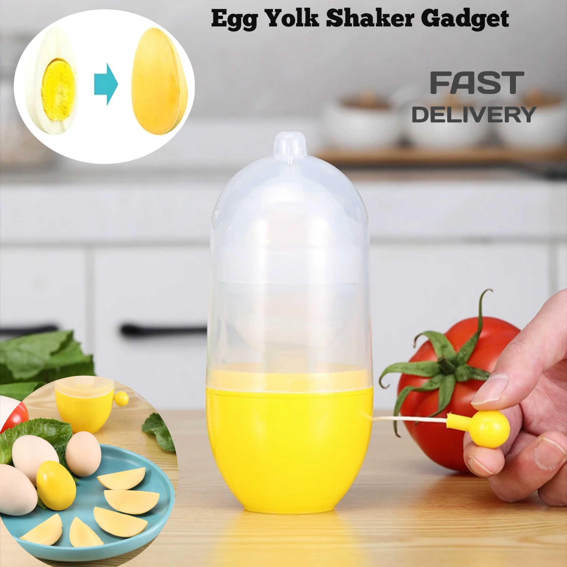Egg Yolk Shaker Gadget Manual Mixing Golden Whisk Eggs Spin Mixer Stiring Maker Puller Cooking Baking Tools Kitchen Accessories